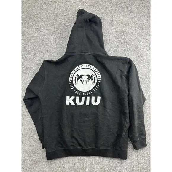 KUIU Hoodie Mens Large Black Pullover Fleece Sweatshirt Hunting Graphic Logo - Picture 7 of 7